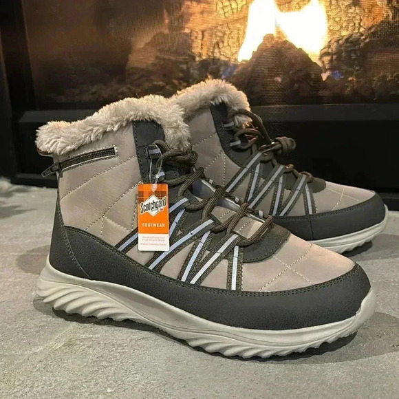 Tony Little Cheeks Fit Body energy pad faux fur lined sneaker/boot,refletive - Picture 1 of 15